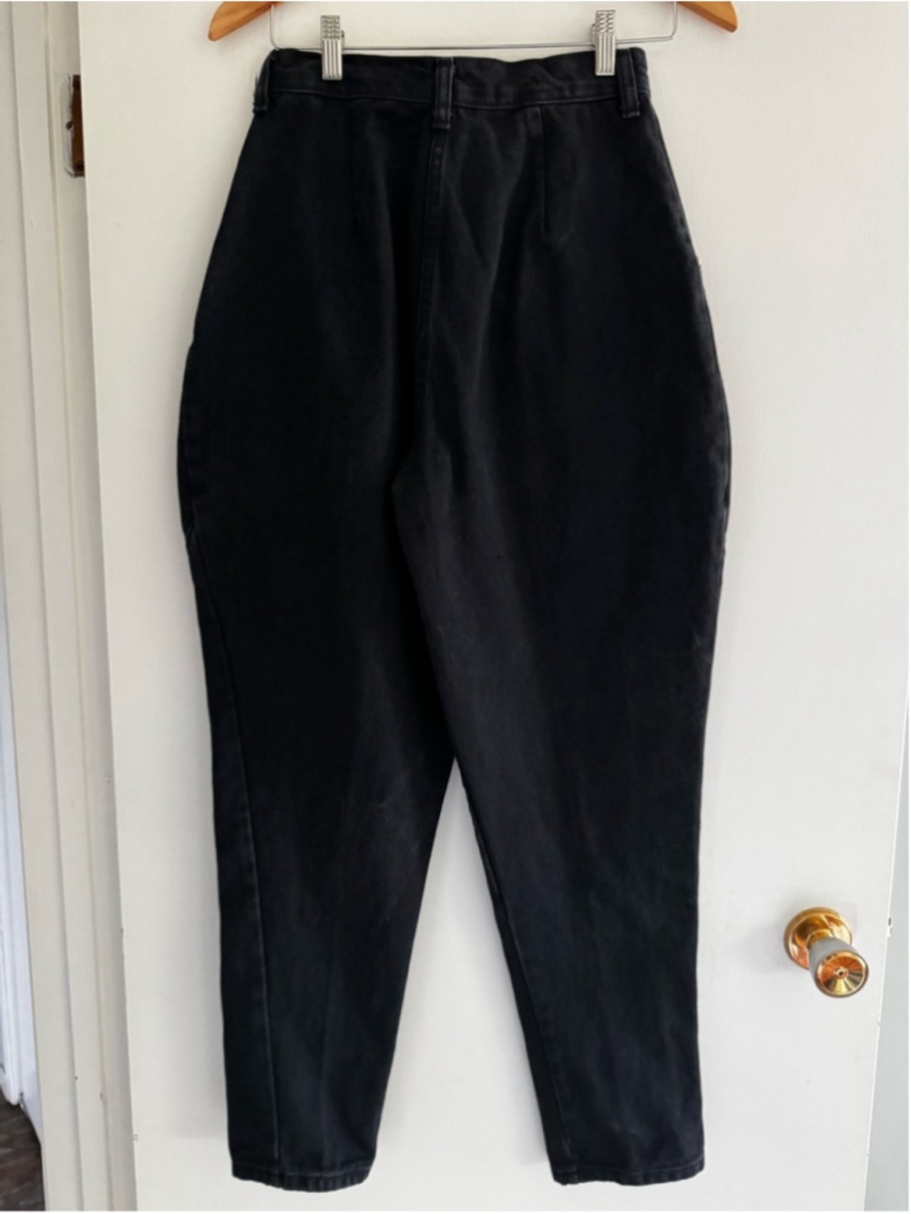 Vintage Black Tapered High Rise Pants Minimalist Workwear - Picture 6 of 13